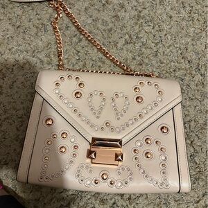 Michael Kors Cream Crossbody Bag with Rosegold Accents